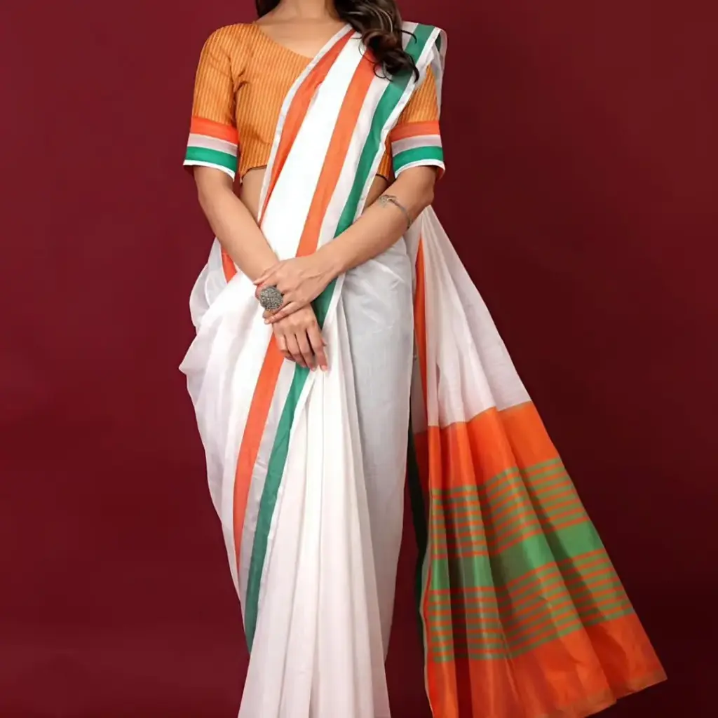 INDEPENDENCE DAY SAREE FOR WOMAN FREESTYLE BEST FOR CELEBRATIOM